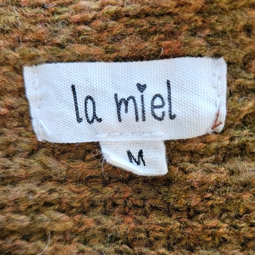 La Miel Ribbed Rust Dolman Sleeve Sweater WMNS Sz M - Picture 2 of 7